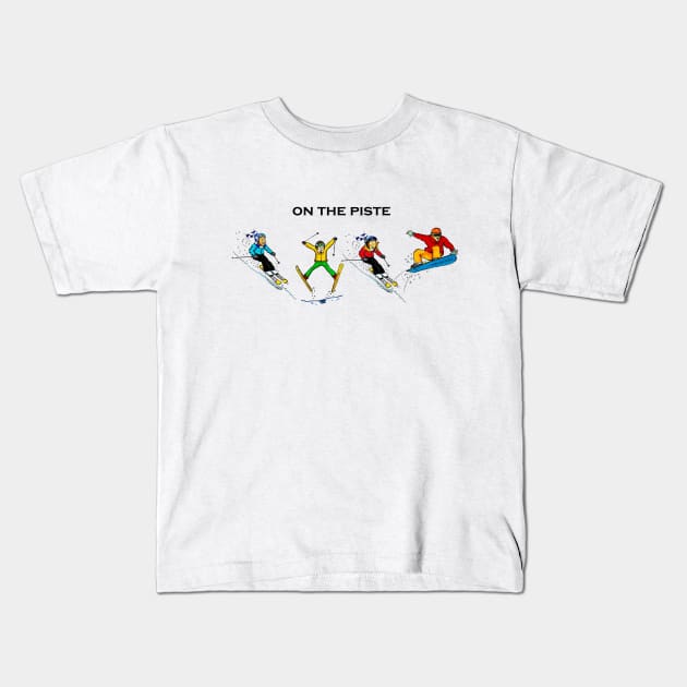 On the piste Kids T-Shirt by dizzycat-biz